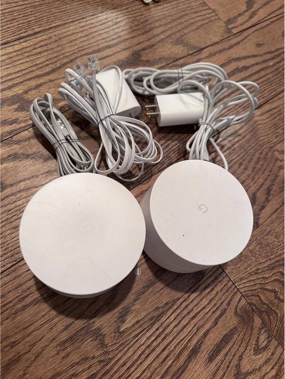 Google Wifi AC-1304 mesh routers with power adapters